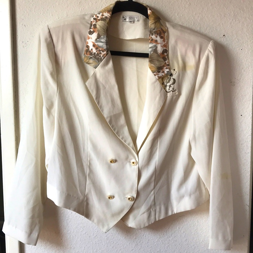 Vintage Japanese semi-sheer wide cropped blazer